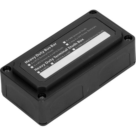 Boîtier de distribution d'alimentation 48V 300A avec bornes à vis M10, boîtier de barres omnibus noir (1/5)
