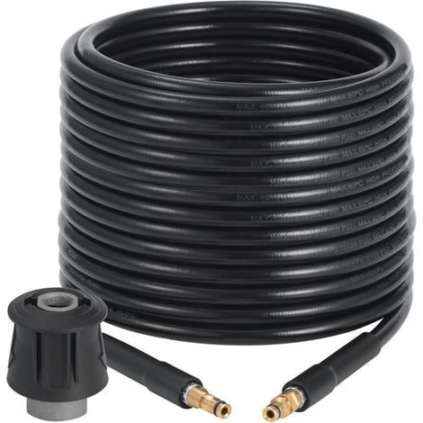 Tuyau Nettoyeur Haute Pression 20M, Tuyau Déboucheur Canalisation Flexible Kärcher K2 K3 K4 K5 K6 K7, Connecteur Rapide M22 inclus
