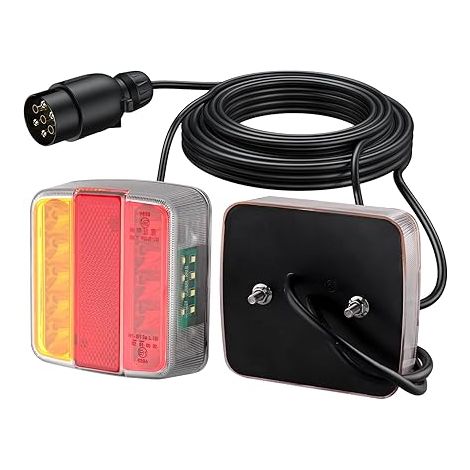 Feux Arrière de Remorque à LED avec Câble de et Prise Ampoule Feu 12V Fonctions Plaque d’immatriculation pour Camion, Caravane E11 (1/5)