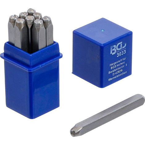 Chiffres A Frapper - Acier C45 - Dureté 46-52 HRC - Hauteur 3 mm - Pour Marquage Métal - Lot De 9 (1/4)