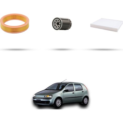 Kit tagliando 3 filtri compatibile con Fiat Punto II 1.2 Natural Power 44kw dal 2003