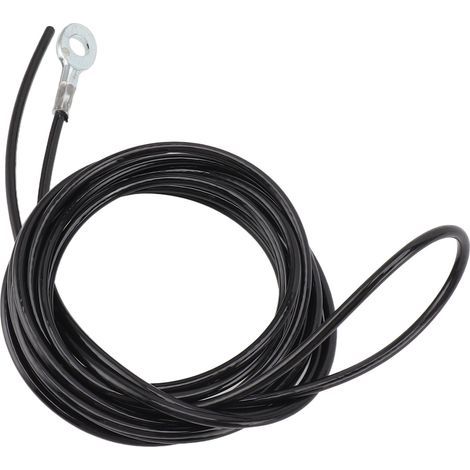 Schwarzes Stahlseil für Fitnessübungen, verstellbar und langlebig, mit ummanteltem Gurt, Zubehör für Krafttraining und Heimtrainingsgeräte, 5 m / 16,4 ft (1/5)