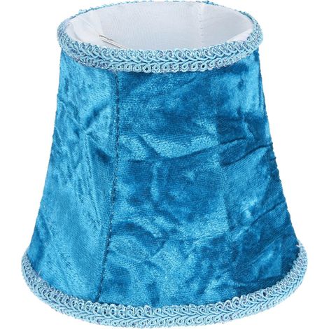 Abat-jour Carré - Tissu Bleu et Métal - 12 x 0,39 Pouces - Pour Lampes de Table - 1 Pièce (1/5)