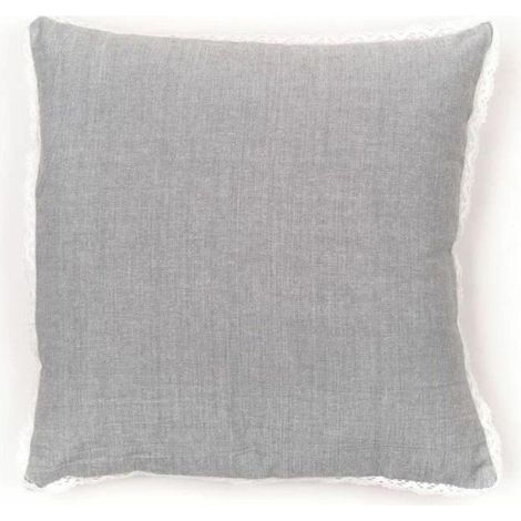 Heute Charme Kissen grau 40x40 cm mit Spitzenfinish