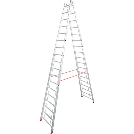 Krause Aluminium-Doppelleiter STABILO 4,32 m Doppelstufenleiter (1/3)