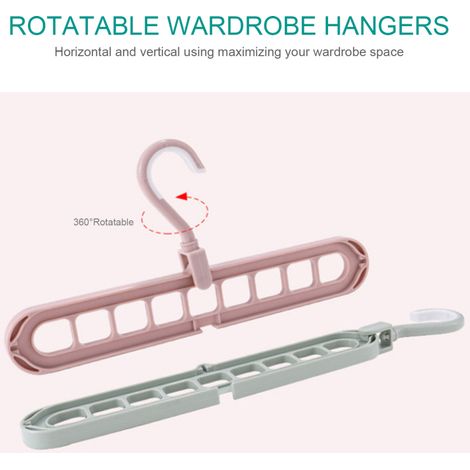 Cintre pliable rotatif antidérapant, multifonctionnel, 9 trous, pour chambre, dortoir ou salle de bain. (1/5)