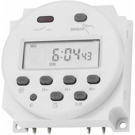 Commutateur de minuterie 12V 16A commutateur de Relais de Temps LCD électronique numérique Programmable LCD Micro-Ordinateur numérique CN101A (1/4)
