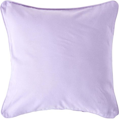 HOMESCAPES Cotton Plain Mauve Cushion Cover, 45 x 45 cm