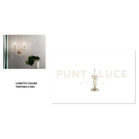 LUMETTO OPERA 1 LUCE CRISTALLO E TORTORA ATTACCO E14 H.35CM
