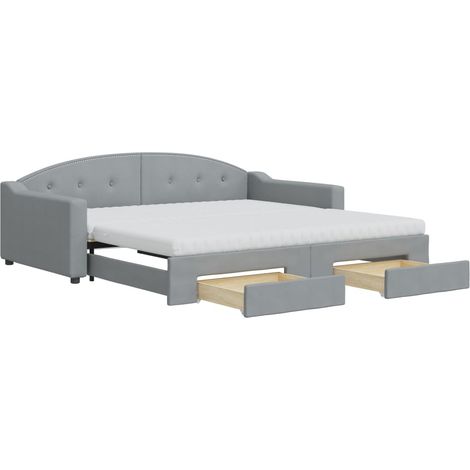 Maison Exclusive - Divano Letto Estraibile Cassetti Grigio Chiaro 100x200 Tessuto