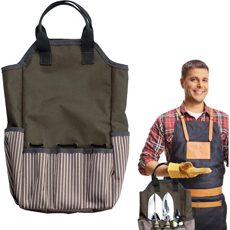 Sac de rangement pour outils de jardinage, sac de rangement pour outils de jardinage avec poches, sac à outils de jardinage (1/5)