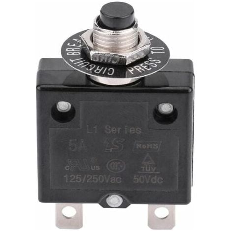Interruttore automatico 20A Interruttore termico di ripristino opzionale, protezione da sovraccarico di corrente 125-250 V CA 50 V CC Interruttore automatico a pulsante INHHUB (1/4)