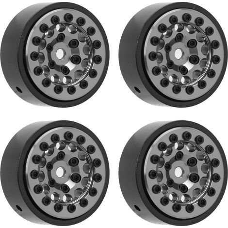 Quatre moyeux de roue lestés télécommandés avec 12 alésages ronds, adaptés aux roues en alliage de titane FMS 1/24 FCX24. (1/5)