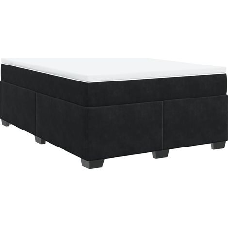 Maison Exclusive - Giroletto a Molle con Materasso Nero 140x200 cm in Velluto