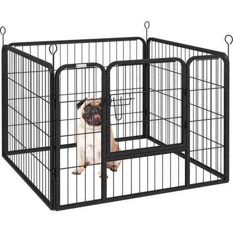 Parc pour chien à 4 panneaux, pliable, pour une utilisation intérieure et extérieure, 82 x 82 x 60 cm, gris