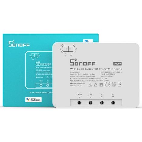 TrAdE Shop Traesio - Interruttore Contatore Wifi Smart Con Monitoraggio Energetico Alexa Sonoff Powr3 - (1/5)