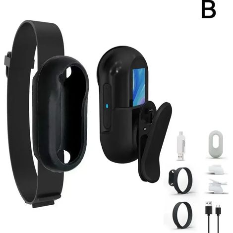 (Noir, 128 Go) Collier caméra pour animaux de compagnie, chargement USB, écran LCD HD, léger et portable, prend en charge les fonctions vidéo et photo. (1/5)
