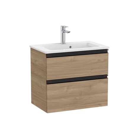 CONJUNTO MUEBLE THE GAP 600X380 2 CAJONES + LAVABO BLANCO NOGAL
