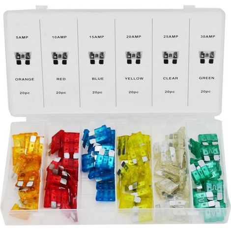 Fusibles automotrices juego 120 piezas 5A-30A S10533
