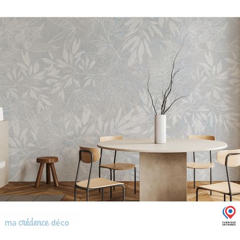 Papier peint : Feuillage sur granit - Intissé - L.400 x H.280 cm - bleu roi (1/5)