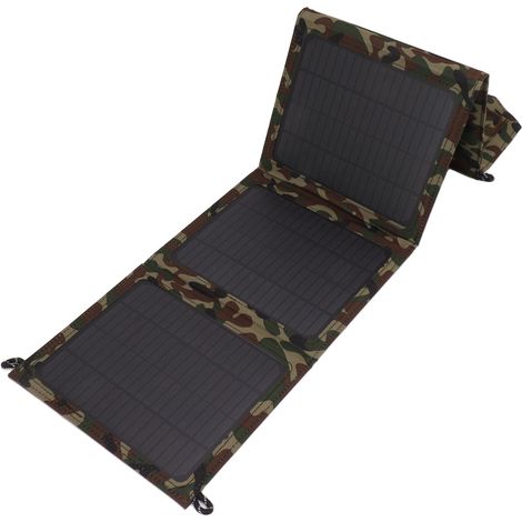 Tarnfarbenes, faltbares 40-W-Solarpanel-Set mit 2 USB-Anschlüssen, monokristallinem Silizium-Solarladegerät für Camping und 12-V-Batterie (1/5)