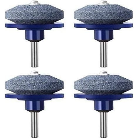 4 Pack Lawnmower Blade Sharpener, Universal Rotary Lawn Mower Sharpener Blade Wheel Stone for Almost All Power Drill Hand Drill (1/5)