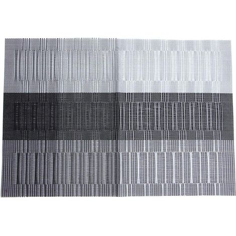 Set de table en PVC à rayures de bambou et tissage jacquard Progressive Shade (1/5)