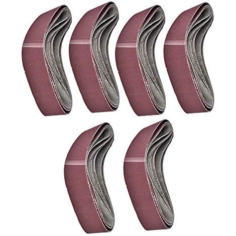 Ej.Life – Lot de 6 bandes abrasives 915x100mm – Assortiment grains 60/80/100/120/150/180 – Pour ponçage bois dur et métal – Haute résistance à l'abrasion - GXK51-B (1/4)