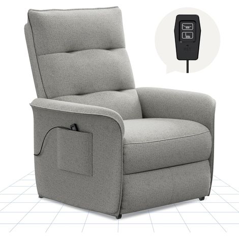 FlexiSpot Fauteuil Relax Inclinable Électrique, Gris Clair