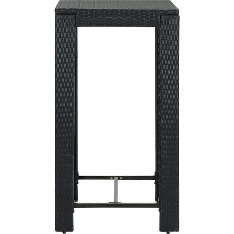Maison Exclusive - Tavolo da Bar da Giardino Nero 60,5x60,5x110,5 cm Polyrattan (1/5)