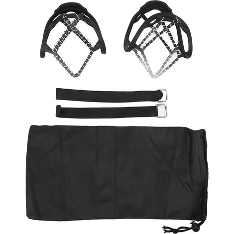 1 paire de chaussons antidérapants à crampons ressorts pour neige et glace, taille L (39-42), semelles de traction pour marche sécurisée (1/5)