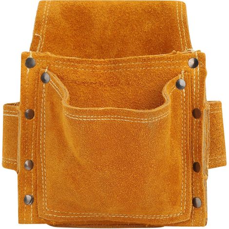 Riñonera multifuncional fabricada en piel de vacuno gruesa, ideal para guardar herramientas y otros accesorios. (1/5)