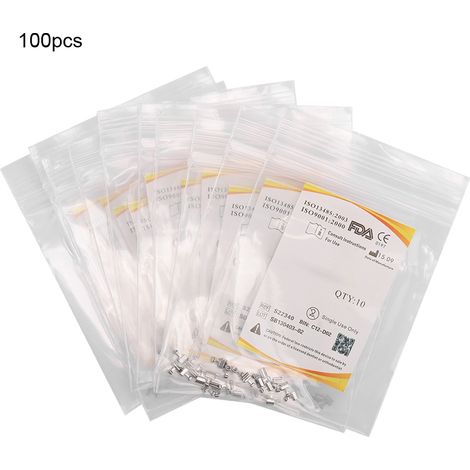 100 crochets orthodontiques courts en acier inoxydable - Accessoire dentaire à sertir - Lot de 100 pièces (1/5)