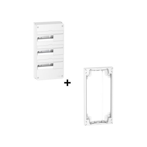 Schneider - Resi9 - Coffret 3 Rangu00e9es de 13Modules + Rehausse - Ru00e9f. : R9H13403+R9H10760