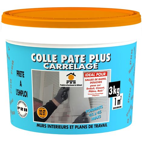 Colle Pâte Plus Carrelage 3kg - Prête à l’Emploi, Haute Adhérence - Pose de Carrelage Mural Intérieur - Tous Supports Standards (1/3)
