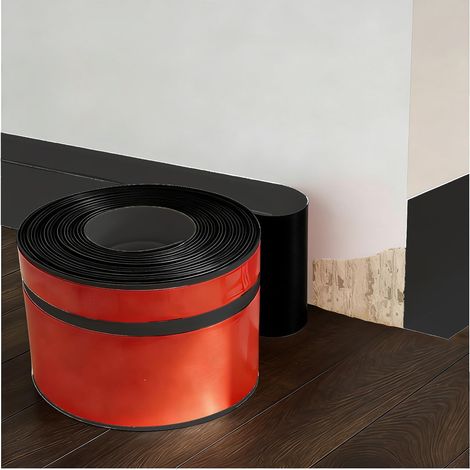 Plinthes autocollantes - Plinthes souples autocollantes - Plinthes blanches - Plinthes (noir, 7 cm × 5 m) (1/5)