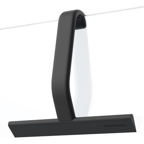 Silicone Monobloc avec Crochet intégré, essuyage sans Traces pour parois de Douche, fenêtres, miroirs, carrelages et Voitures, 25 cm, Noir (1/4)