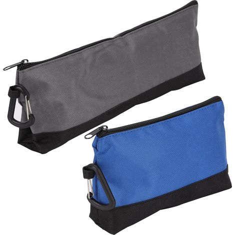 Lot de 2x Trousse à Outils à Fermeture Éclair avec Mousquetons - Pochette de Rangement Multi-usages très Résistante - Sac a Outil 2 tailles - Sacoche Bricolage Vide (1/5)