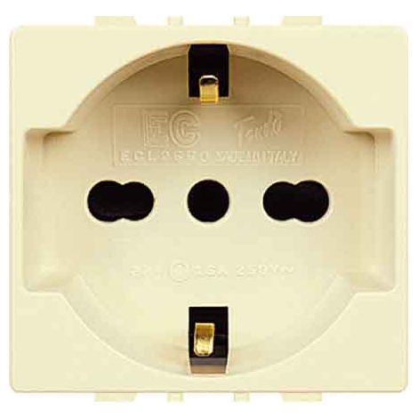 PRESA ITALIANA/TEDESCA 'TONDO' 10/16A 250V 2P+T
