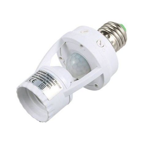 Douille avec détecteur de mouvement PIR ampoules culot E27, intérieur réglage temps lumière, économie énergie (1/4)