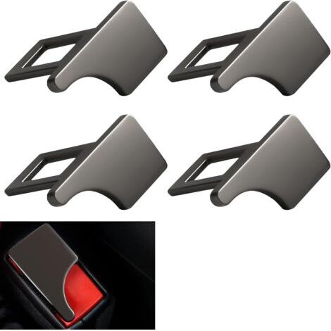 Boucle de ceinture de sécurité de voiture, 4 clips de ceinture de sécurité, boucle de ceinture de sécurité de voiture, ancrage de ceinture de sécurité pour voiture, camion, fourgonnette (gris) (1/5)