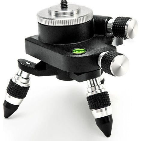 CHOYCLIT Adaptateur de Niveau Laser, Trépied Support en Alliage D'aluminium, Filetage 1/4" et 5/8'' pour la Plupart des Niveaux Lasers, Base Rotative Fine à 360 degrés (1/5)
