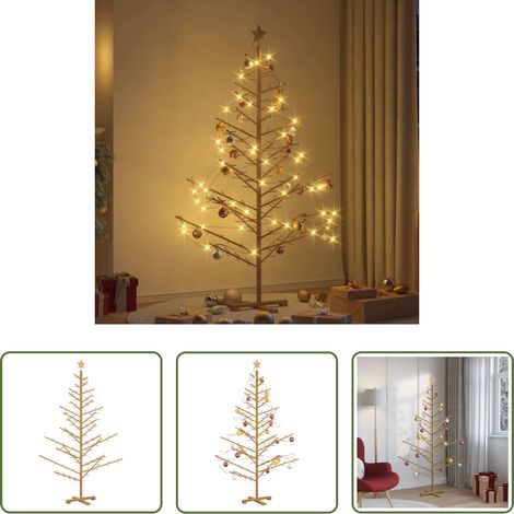 Kieferbaum - Holz Weihnachtsbaum mit Ständer Braun 180 cm Massivholz Kiefer (1/5)