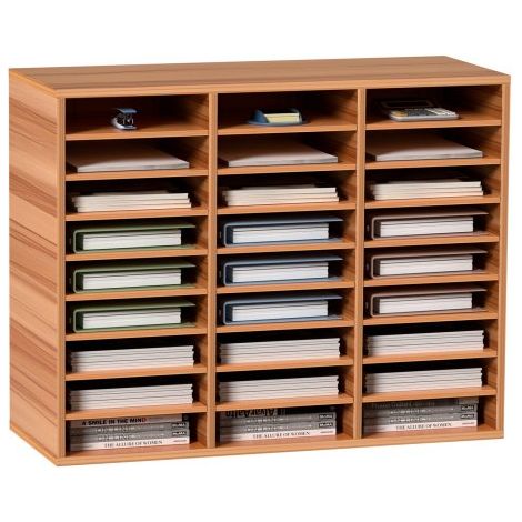 Organisateur de Bureau en Bois 80x30 - 5x63 cm Trieur de Fichiers (1/5)
