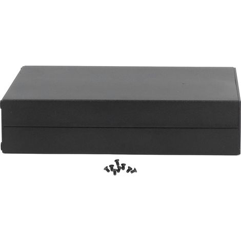 Wasserdichte Aluminium-Anschlussdose, teilbare Ausführung für Selbstmontage, Abmessungen 33x114x140mm, Farbe schwarz.