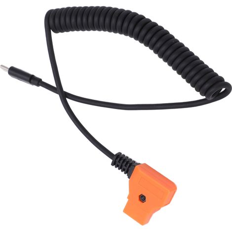 Câble d'alimentation flexible USB-C vers prise D, cordon d'alimentation spiralé pour batterie à monture V (1/5)