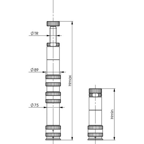 Support à visser modulaire 6425-706mm AMF (1/3)