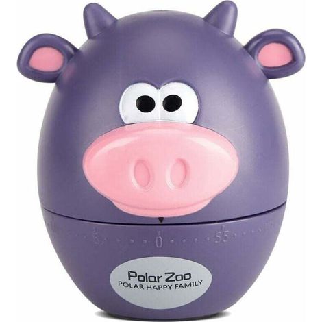 Minuterie de Cuisine Minuteur Animaux Forme Mécanique 55 Minutes Cuisson Ingrédients Belle Elèves Devoirs Plastique Horloge Minuteur pas de Batterie Lila Bär Cadeau pour la Fête des Mères (1/5)