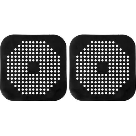 2 Pcs Écran de Drainage en Silicone, Silicone Drain Protection, écran d'évacuation en avec Ventouse pour Salle de Bains, Douche, Baignoire, Cuisine (noir) (1/4)