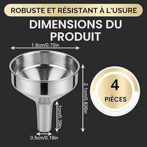 Mini Stainless Steel Funnel Small Metal Funnel for Perfume and Kitchen Bottle Precise Filling Small Bottles Silver